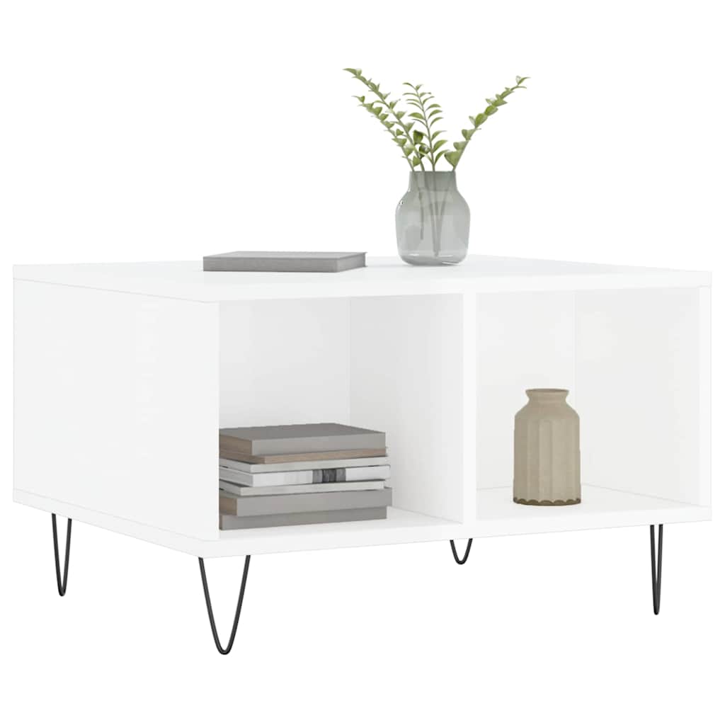 vidaXL Coffee Table High Gloss White 60x50x36,5 cm Engineered Wood