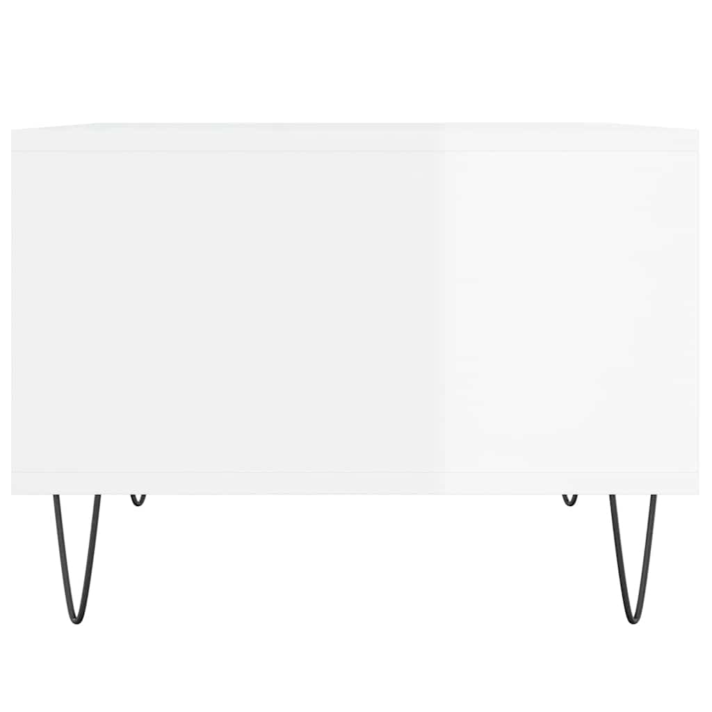 vidaXL Coffee Table High Gloss White 60x50x36.5 cm Engineered Wood