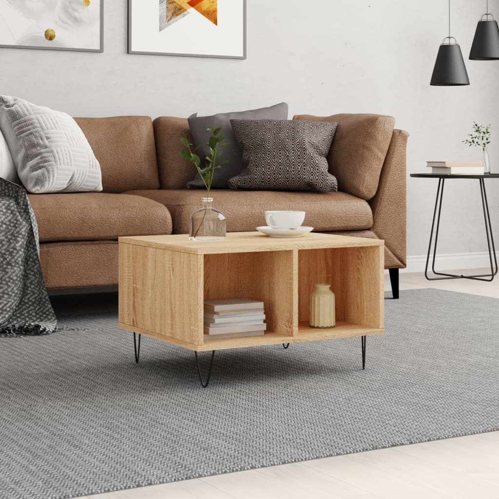 vidaXL Coffee Table Sonoma Oak 60x50x36,5 cm Engineered Wood