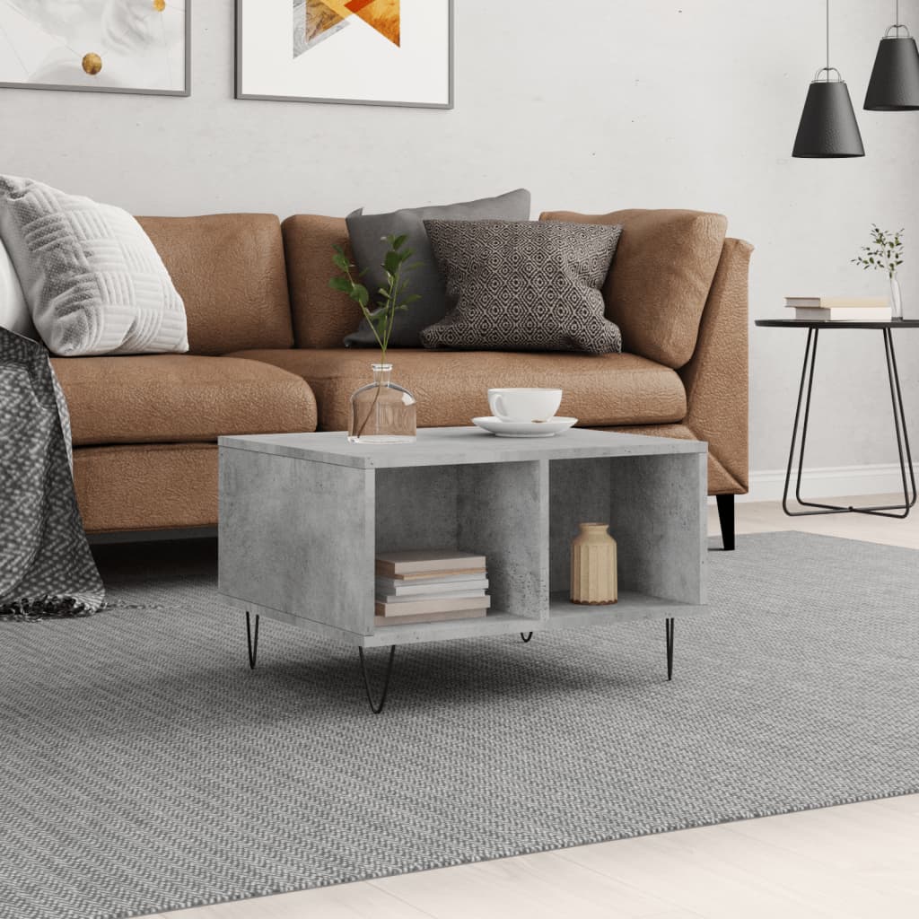 vidaXL Coffee Table Concrete Grey 60x50x36,5 cm Engineered Wood