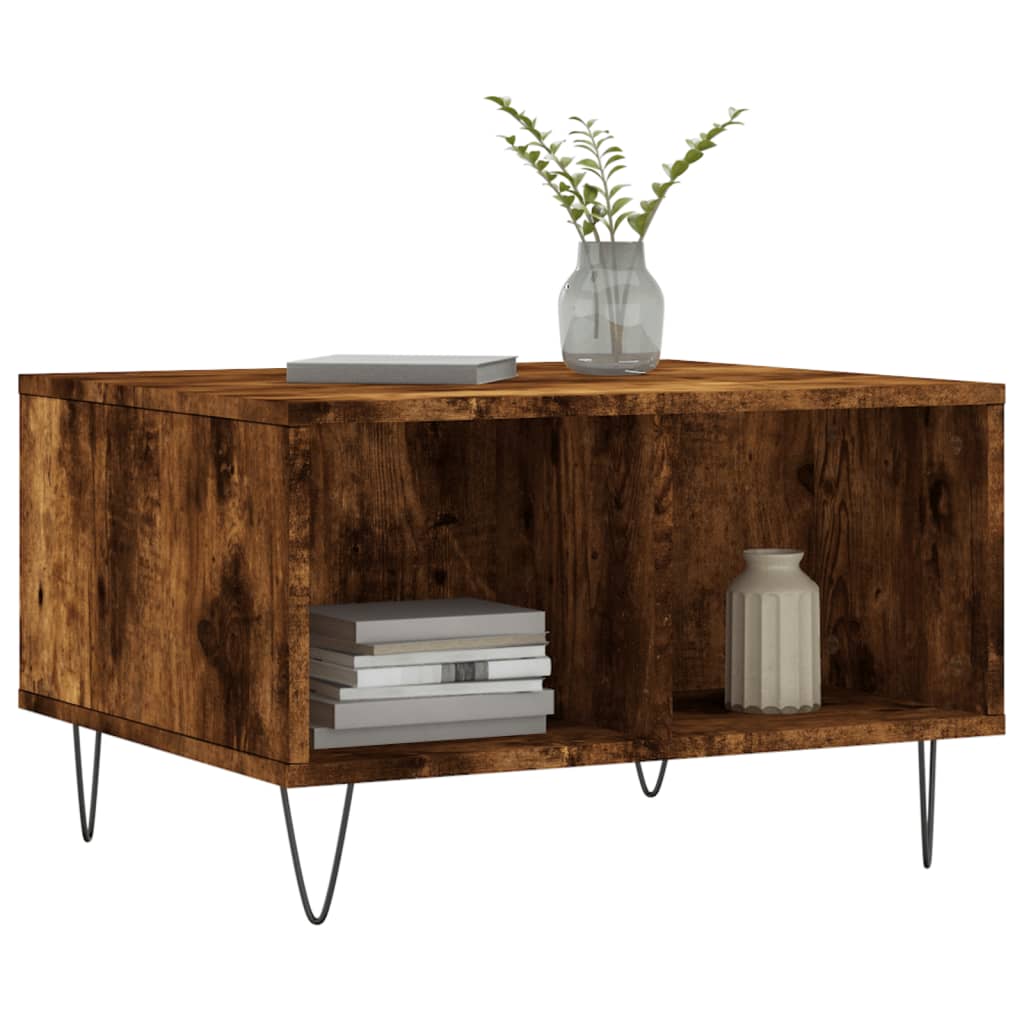 vidaXL Coffee Table Smoked Oak 60x50x36.5 cm Engineered Wood