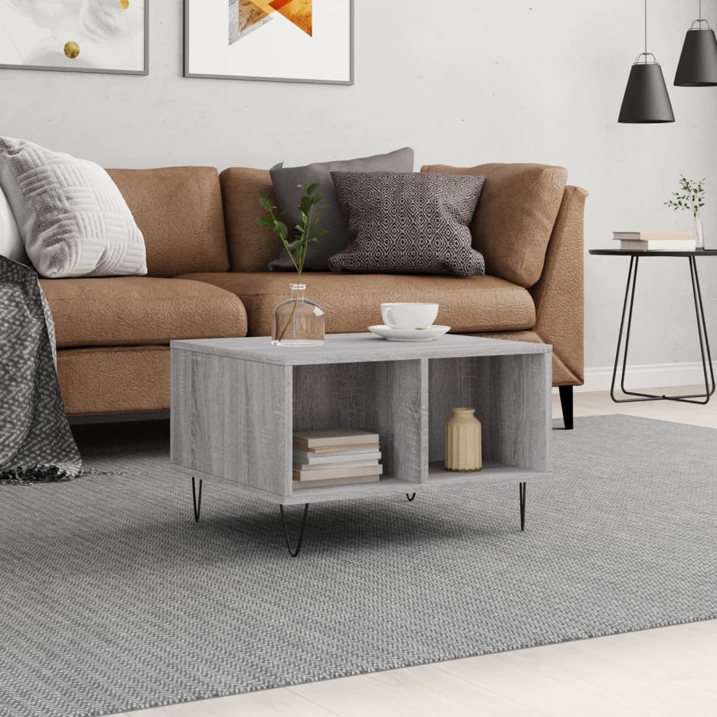 vidaXL Coffee Table Grey Sonoma 60x50x36,5 cm Engineered Wood
