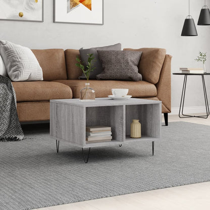 vidaXL Coffee Table Grey Sonoma 60x50x36,5 cm Engineered Wood