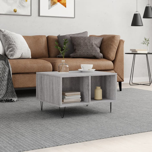 vidaXL Coffee Table Grey Sonoma 60x50x36,5 cm Engineered Wood