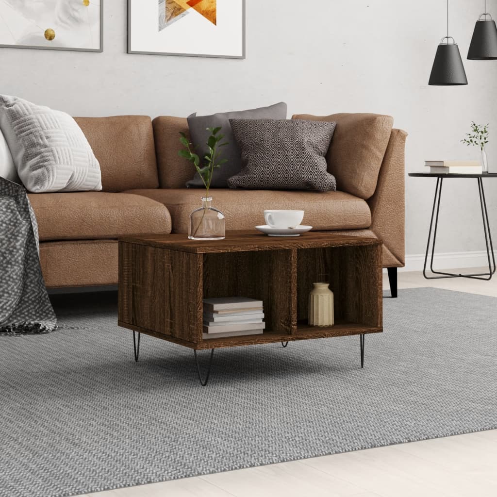 vidaXL Coffee Table Brown Oak 60x50x36,5 cm Engineered Wood