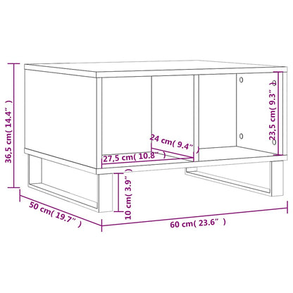 vidaXL Coffee Table White 60x50x36,5 cm Engineered Wood
