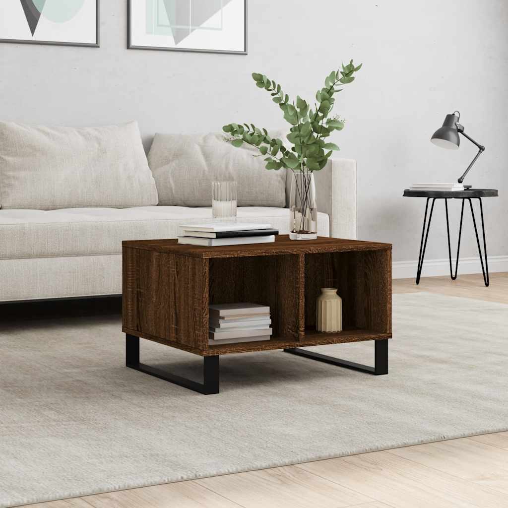 vidaXL Coffee Table Brown Oak 60x50x36,5 cm Engineered Wood