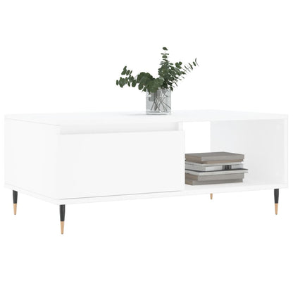 vidaXL Coffee Table | White | Engineered wood | Medium | Rectangular | Modern