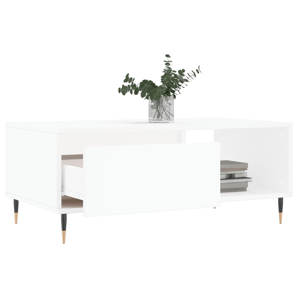 vidaXL Coffee Table | White | Engineered wood | Medium | Rectangular | Modern