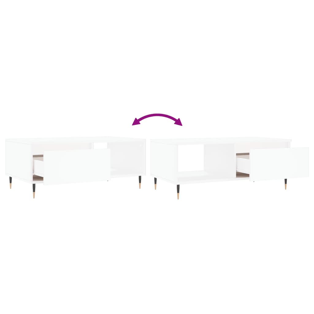 vidaXL Coffee Table | White | Engineered wood | Medium | Rectangular | Modern