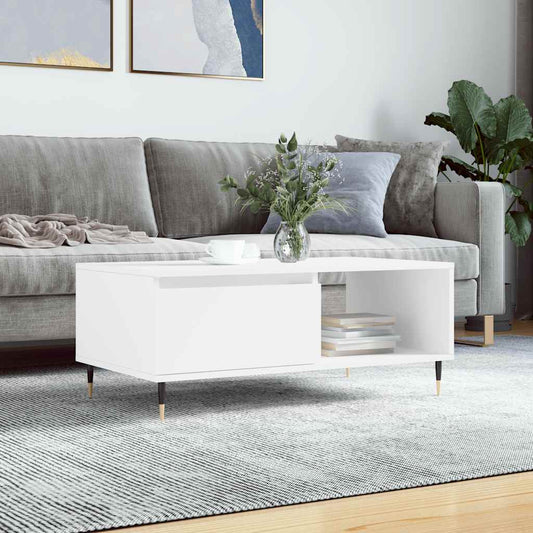 vidaXL Coffee Table White 90x50x36,5 cm Engineered Wood
