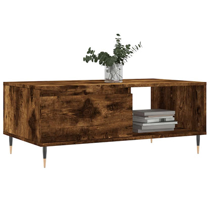 vidaXL Coffee Table Smoked Oak 90x50x36,5 cm Engineered Wood
