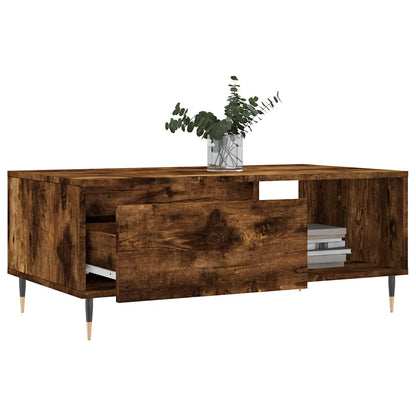 vidaXL Coffee Table Smoked Oak 90x50x36,5 cm Engineered Wood