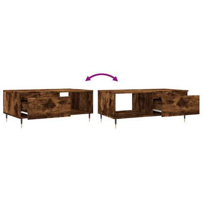 vidaXL Coffee Table Smoked Oak 90x50x36,5 cm Engineered Wood