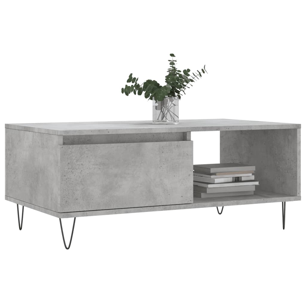vidaXL Coffee Table Concrete Grey 90x50x36.5 cm Engineered Wood