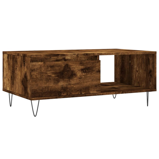 vidaXL Coffee Table Smoked Oak 90x50x36,5 cm Engineered Wood