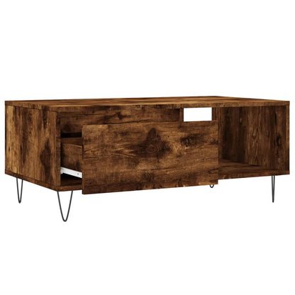 vidaXL Coffee Table Smoked Oak 90x50x36,5 cm Engineered Wood