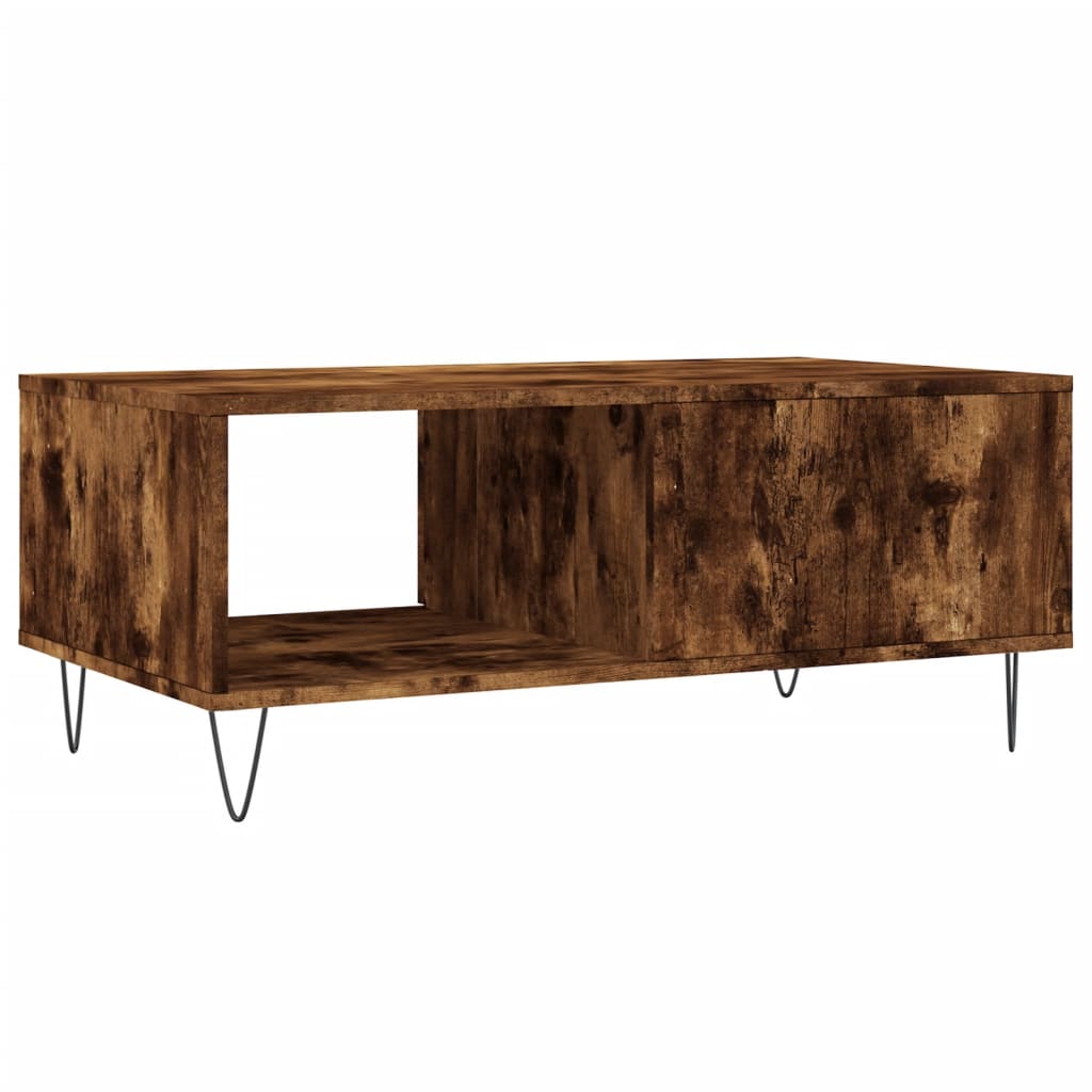 vidaXL Coffee Table Smoked Oak 90x50x36,5 cm Engineered Wood