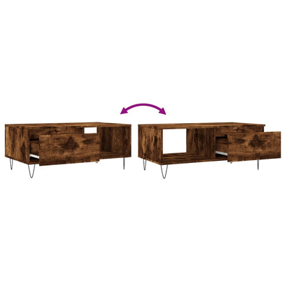 vidaXL Coffee Table Smoked Oak 90x50x36,5 cm Engineered Wood