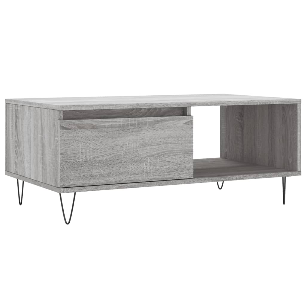 vidaXL Coffee Table Grey Sonoma 90x50x36,5 cm Engineered Wood