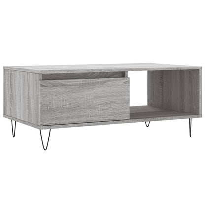vidaXL Coffee Table Grey Sonoma 90x50x36,5 cm Engineered Wood