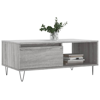vidaXL Coffee Table Grey Sonoma 90x50x36,5 cm Engineered Wood