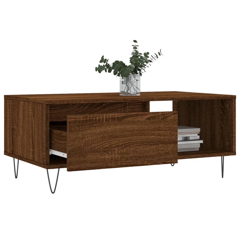 vidaXL Coffee Table Brown Oak 90x50x36,5 cm Engineered Wood