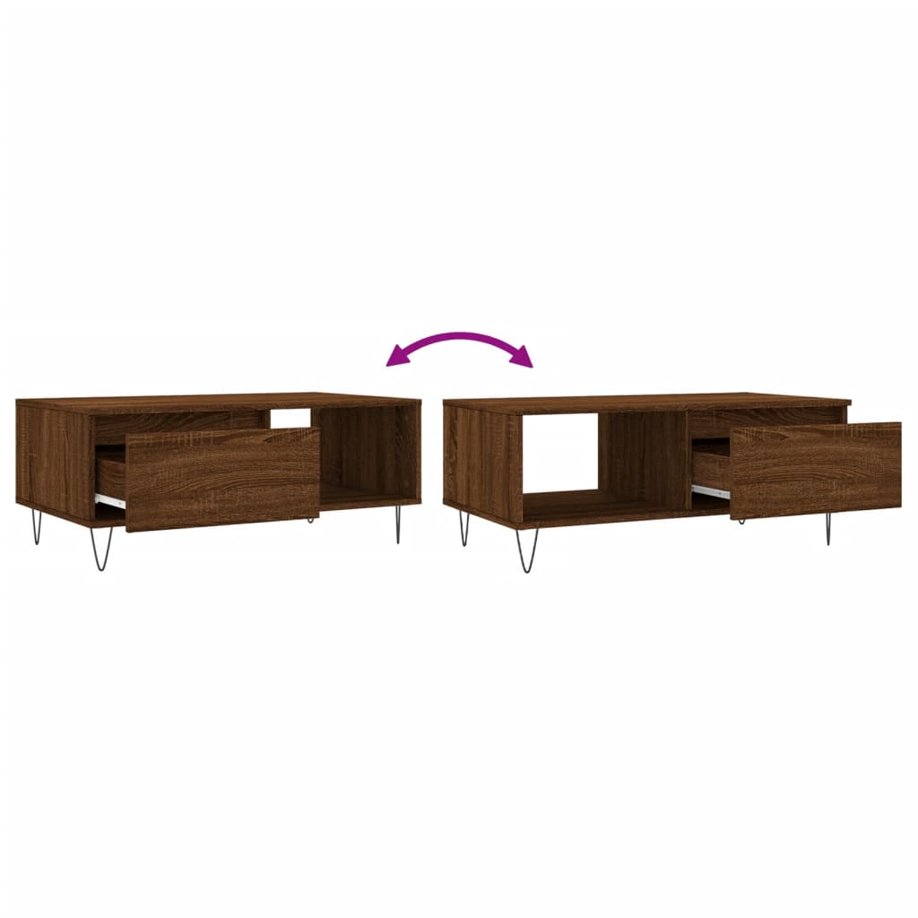 vidaXL Coffee Table Brown Oak 90x50x36,5 cm Engineered Wood