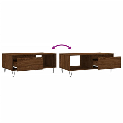 vidaXL Coffee Table Brown Oak 90x50x36,5 cm Engineered Wood