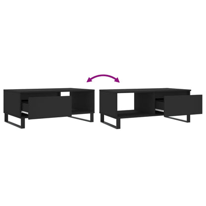 vidaXL Coffee Table Black 90x50x36.5 cm Engineered Wood