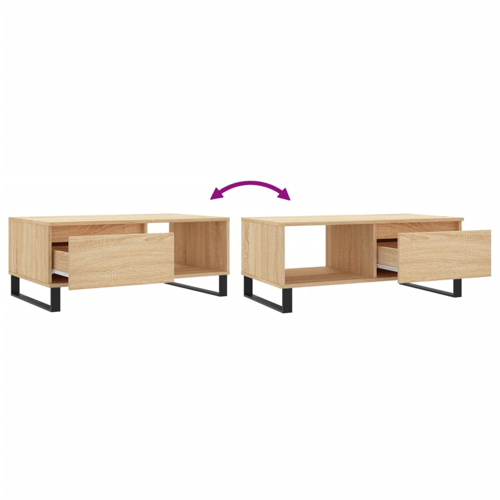 vidaXL Coffee Table Sonoma Oak 90x50x36.5 cm Engineered Wood