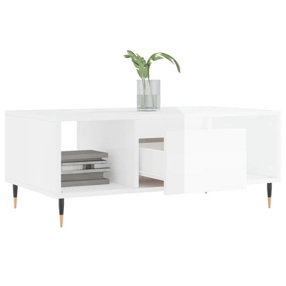 vidaXL Coffee Table High Gloss White 90x50x36,5 cm Engineered Wood