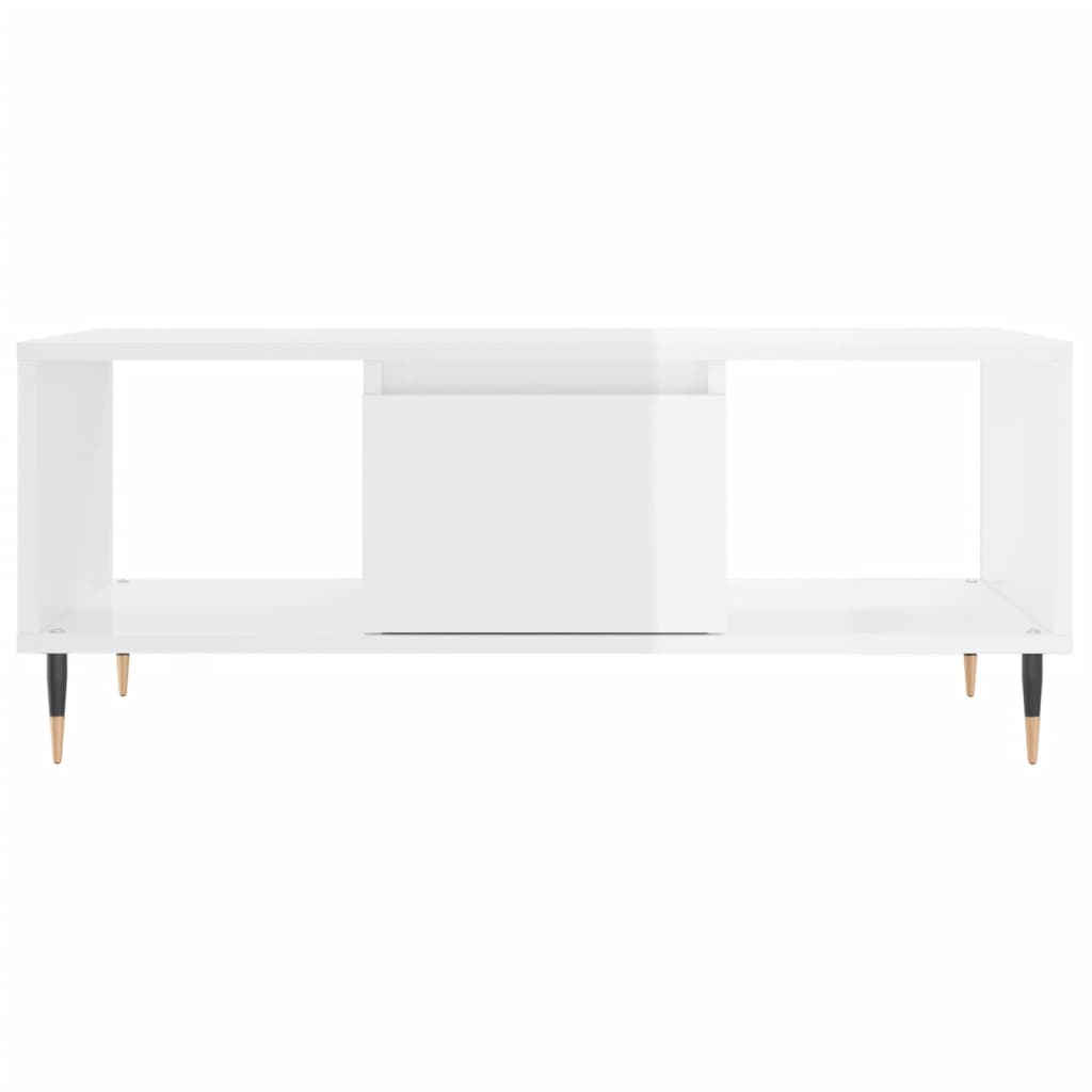 vidaXL Coffee Table High Gloss White 90x50x36,5 cm Engineered Wood