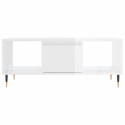 vidaXL Coffee Table High Gloss White 90x50x36,5 cm Engineered Wood