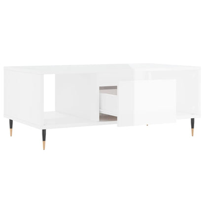 vidaXL Coffee Table High Gloss White 90x50x36,5 cm Engineered Wood