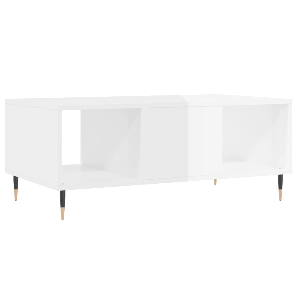vidaXL Coffee Table High Gloss White 90x50x36,5 cm Engineered Wood