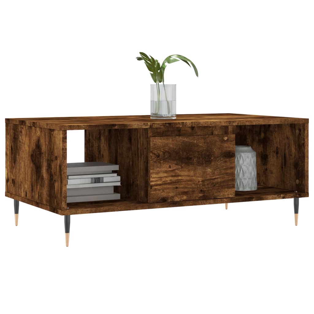 vidaXL Coffee Table Smoked Oak 90x50x36,5 cm Engineered Wood