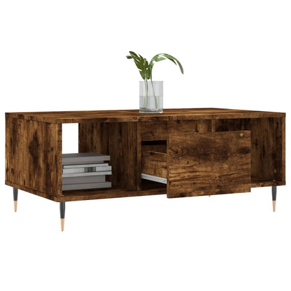 vidaXL Coffee Table Smoked Oak 90x50x36,5 cm Engineered Wood