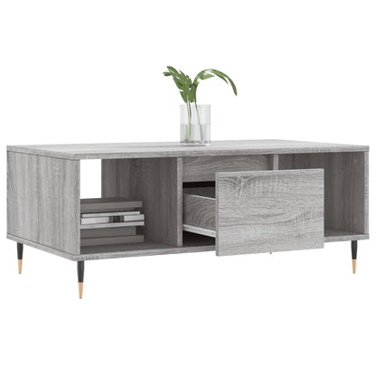 vidaXL Coffee Table Grey Sonoma 90x50x36,5 cm Engineered Wood