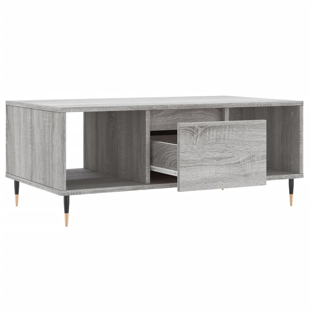 vidaXL Coffee Table Grey Sonoma 90x50x36,5 cm Engineered Wood