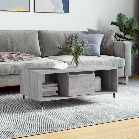 vidaXL Coffee Table Grey Sonoma 90x50x36,5 cm Engineered Wood