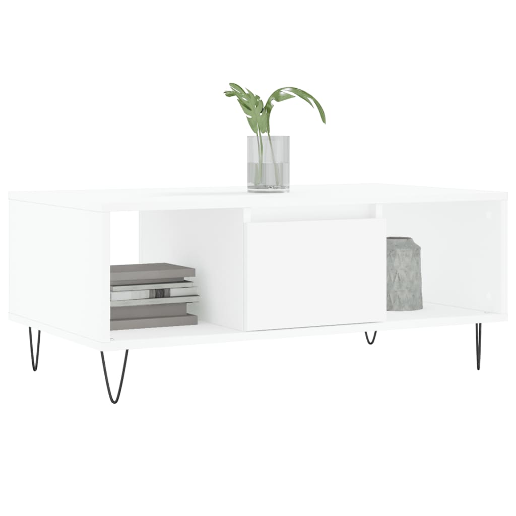 vidaXL Coffee Table White 90x50x36,5 cm Engineered Wood