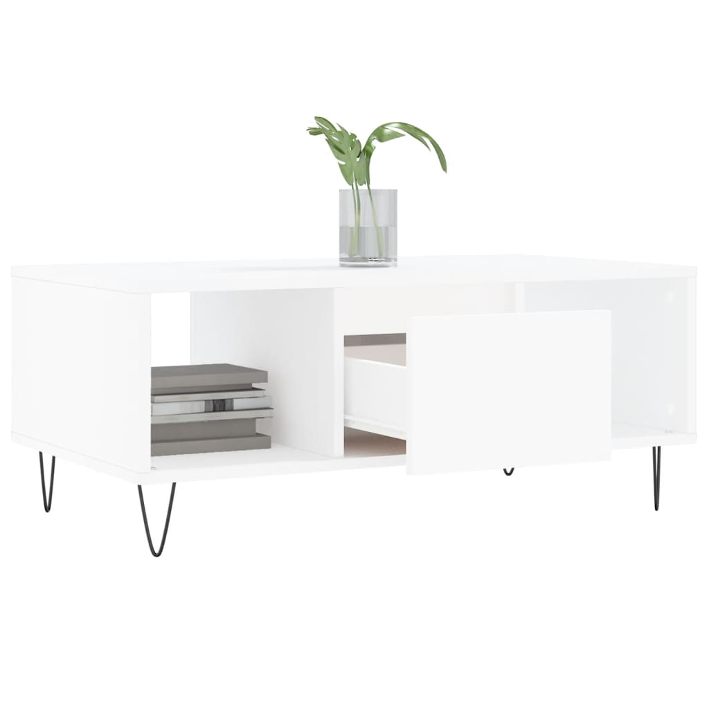 vidaXL Coffee Table White 90x50x36,5 cm Engineered Wood