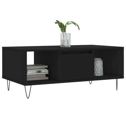 vidaXL Coffee Table Black 90x50x36,5 cm Engineered Wood