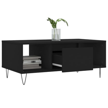 vidaXL Coffee Table Black 90x50x36,5 cm Engineered Wood