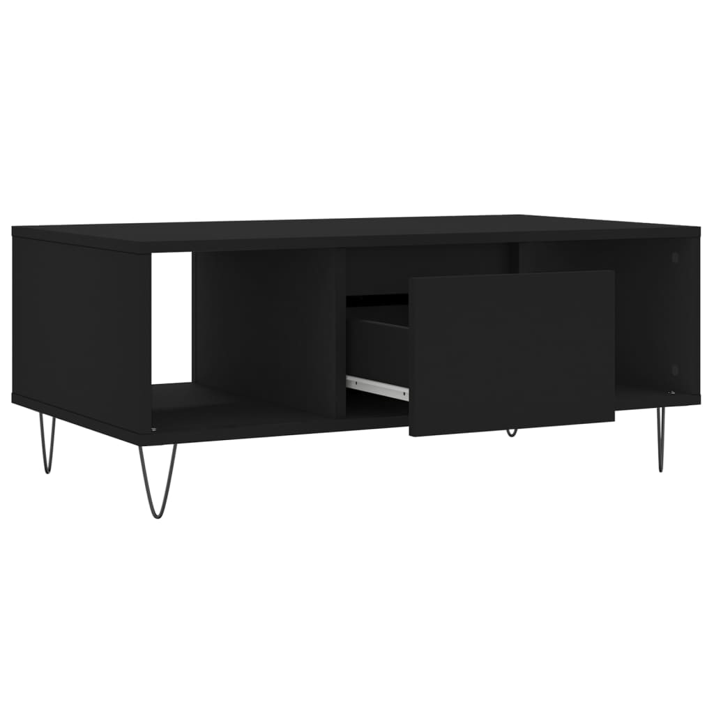 vidaXL Coffee Table Black 90x50x36,5 cm Engineered Wood