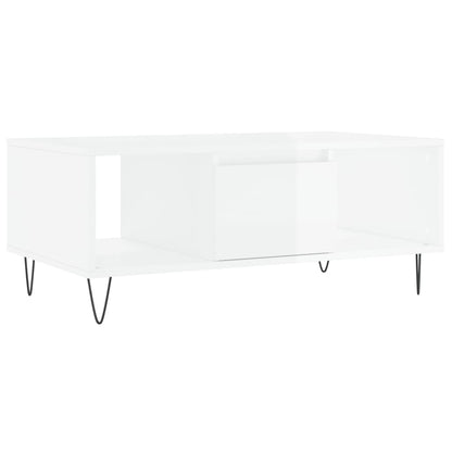 vidaXL Coffee Table High Gloss White 90x50x36.5 cm Engineered Wood