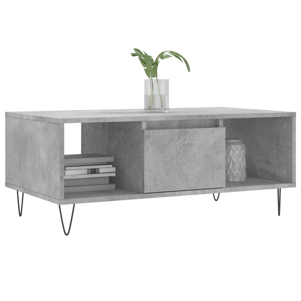 vidaXL Coffee Table Concrete Grey 90x50x36,5 cm Engineered Wood