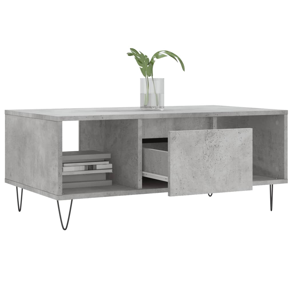 vidaXL Coffee Table Concrete Grey 90x50x36,5 cm Engineered Wood