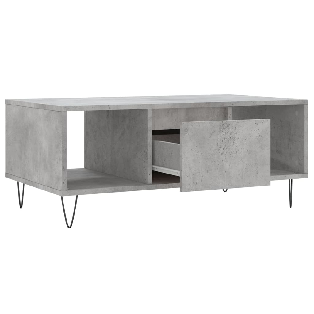 vidaXL Coffee Table Concrete Grey 90x50x36,5 cm Engineered Wood